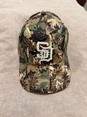 San Diego Padres Baseball Hat - Camo with White Embroidered Initials